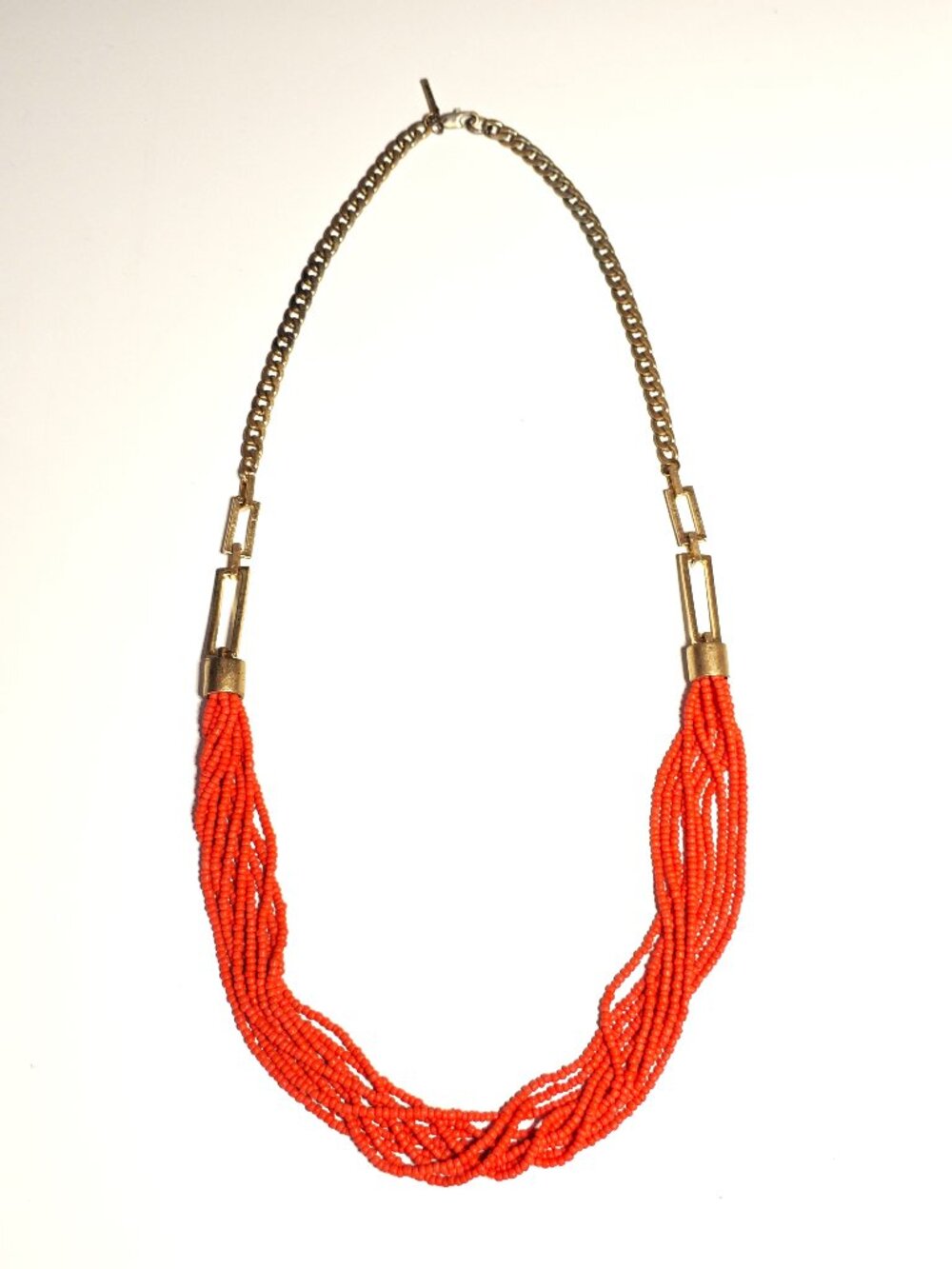 Kenneth Cole NY orange bead gold-tone necklace